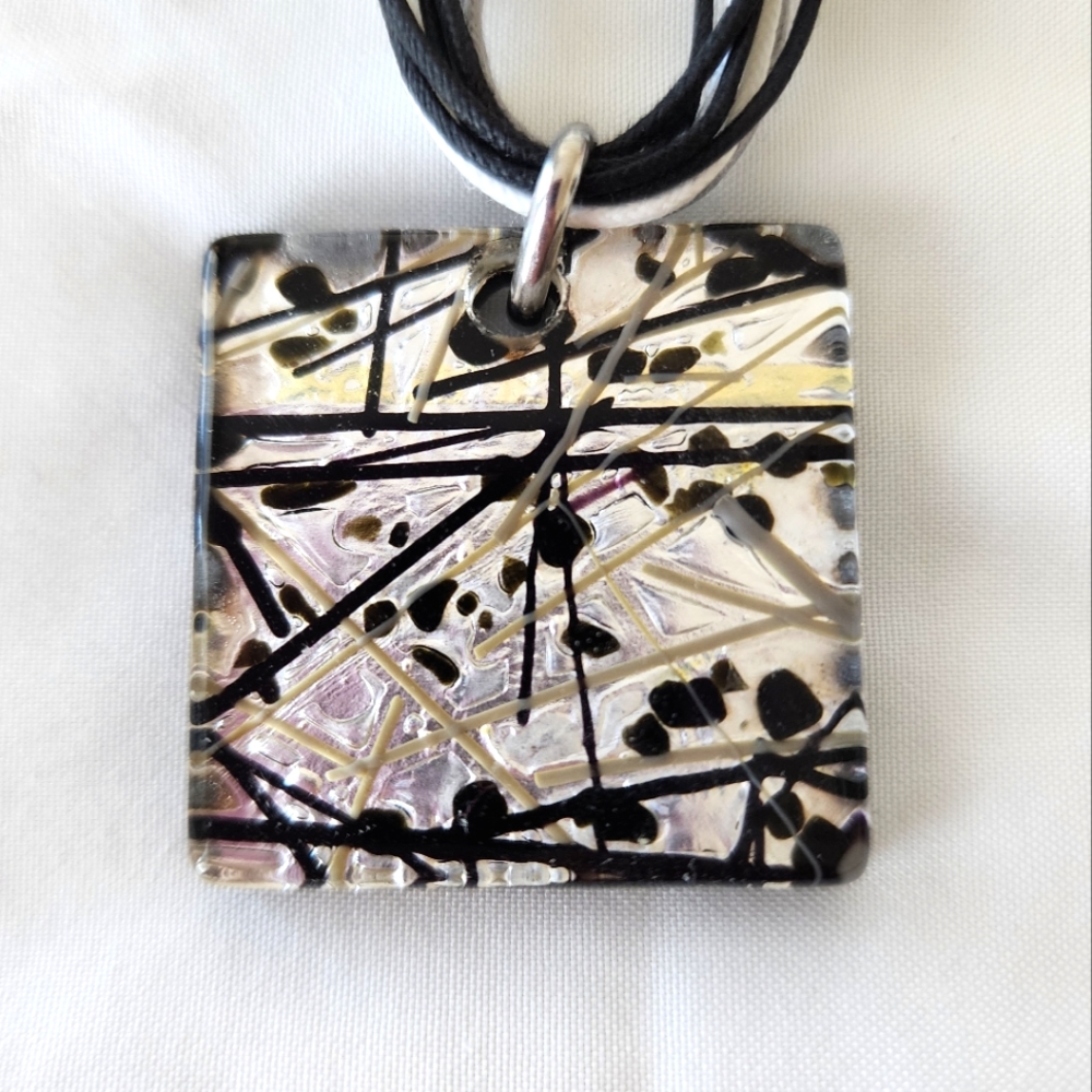 Vintage Vetro di Murano Glass Necklace Pendant Jewelry Italian Made